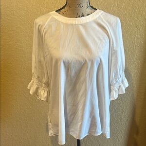 Banana Republic cream, short sleeve blouse, XL, like new | offer in description